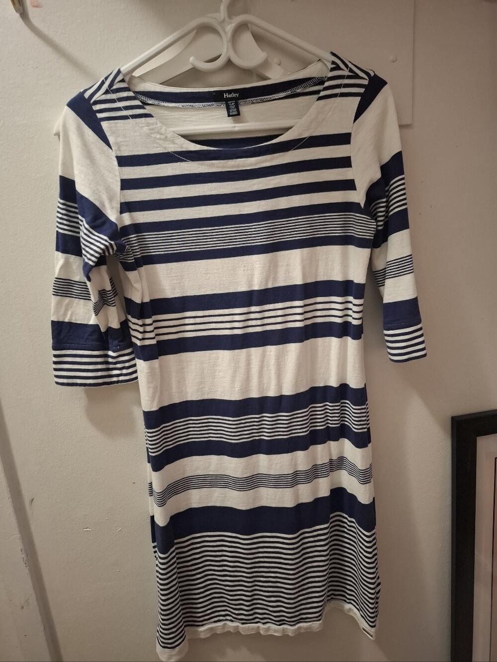 Hatley Navy and White Striped Midi Dress